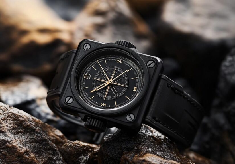 Guide Complet de la Unique Oulm : Montre de Sport pour Hommes, Noire, Cadran Carré, Boussole Décorative pour un Look Sportif